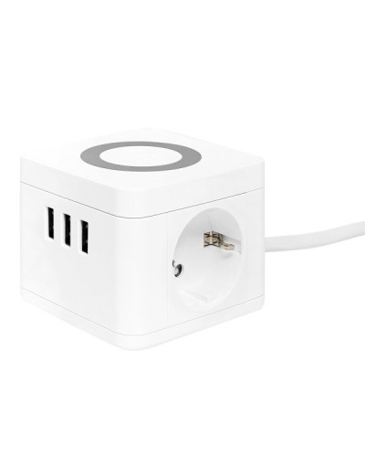 Удлинитель Куб 2 гнезда 3USB 2,4А+зарядное устройство 1,3 метра 1мм2. Удлинитель Куб. EKF в Нижнем Новгороде