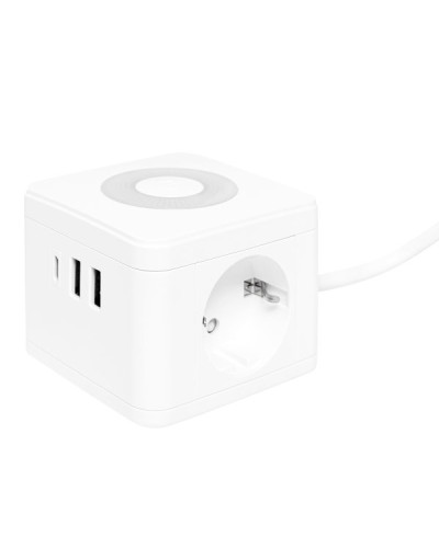 Удлинитель Куб 2 гнезда 2USB 2,4А+Type C + Ночник 1,3 метра 1мм2. Удлинитель Куб. EKF в Нижнем Новгороде