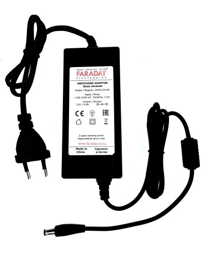 60W/12V/5A. Импульсный блок питания в пластиковом корпусе. FARADAY в Нижнем Новгороде