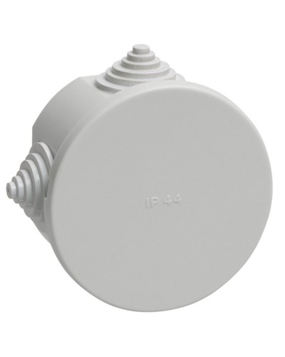 Коробка распаячная КМ41237 D75х40 открытой проводки IP44 4 гермоввода серая (UKO11-075-040-000-K41-44). Коробка распаячная безгалогенная (HF). IEK в Нижнем Новгороде