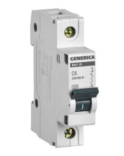 GENERICA ВА47-29 1P C 6А 4,5кА (MVA25-1-006-C). Автоматический выключатель. IEK в Нижнем Новгороде