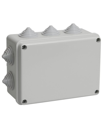 Коробка распаячная КМ41241 150х110х70 открытой проводки IP44 10 гермовводов серая (UKO10-150-110-070-K41-44). Коробка распаячная безгалогенная (HF). IEK в Нижнем Новгороде