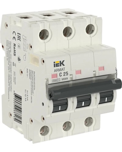 M06N 3P C 25А 6кА ARMAT (AR-M06N-3-C025). Автоматический выключатель. IEK в Нижнем Новгороде