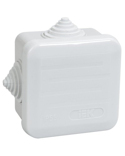 Коробка распаячная КМ41236 70х70х40 открытой проводки IP44 4 гермоввода серая (UKOZ11-070-070-040-K41-44). Коробка распаячная безгалогенная (HF) с защелкивающейся крышкой. IEK в Нижнем Новгороде