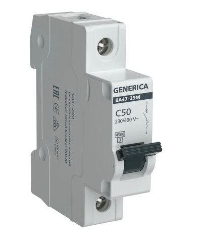 GENERICA ВА47-29М 1P C 50А 4,5кА (MVA21-1-050-C-G). Автоматический выключатель. IEK в Нижнем Новгороде