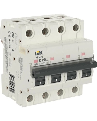 M06N 4P C 20А 6кА ARMAT (AR-M06N-4-C020). Автоматический выключатель. IEK в Нижнем Новгороде
