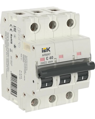M06N 3P C 40А 6кА ARMAT (AR-M06N-3-C040). Автоматический выключатель. IEK в Нижнем Новгороде