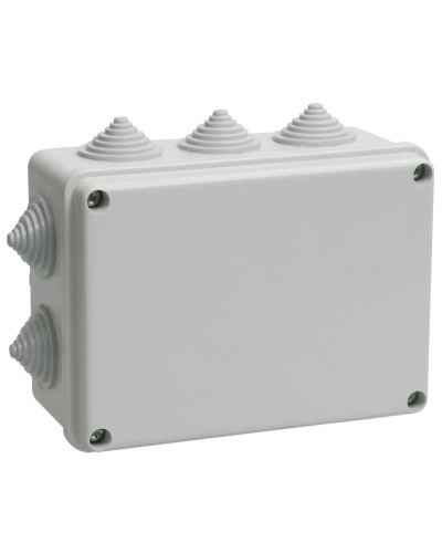 Коробка распаячная КМ41242 150х110х70 открытой проводки IP55 10 гермовводов серая (UKO10-150-110-070-K41-55). Коробка распаячная безгалогенная (HF). IEK в Нижнем Новгороде
