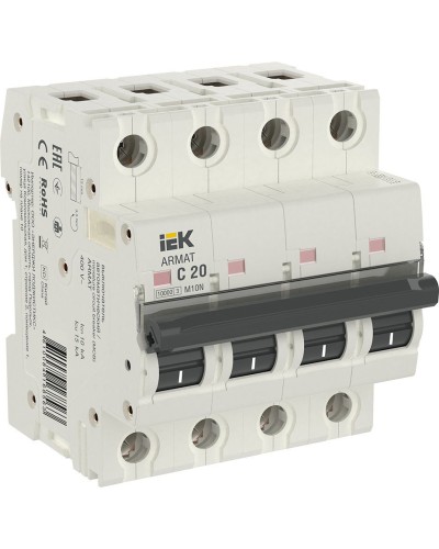 M10N 4P C 20А 10кА ARMAT (AR-M10N-4-C020). Автоматический выключатель. IEK в Нижнем Новгороде