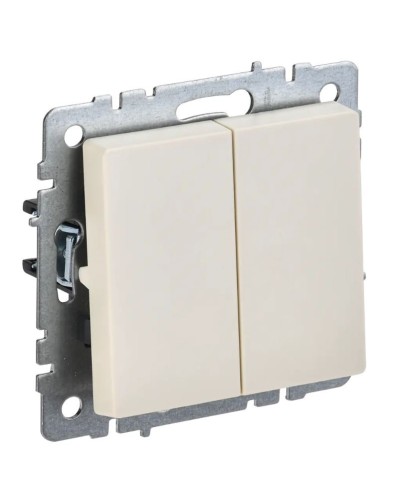 Выключатель 2-клавишный проходной ВС10-2-6-БрКр бежевый BRITE (BR-V22-0-10-K10). Выключатель. IEK в Нижнем Новгороде
