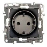 Розетка 2К+З ETIKA, антрацит (672621). Розетка. LegranD
