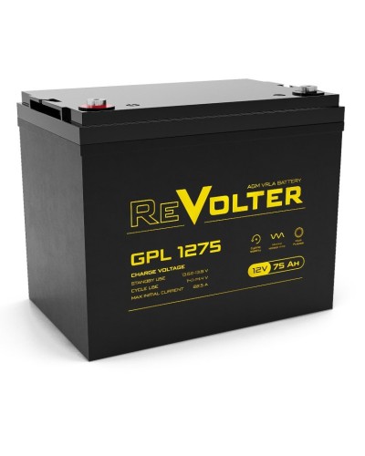 Revolter GPL 1275. Аккумулятор автомобильный герметичный свинцово-кислотный. Revolter в Нижнем Новгороде