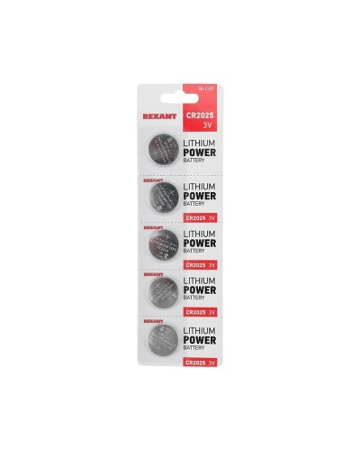 Литиевые батарейки CR2025 3 V 160 mAh (30-1107). Элемент питания. Rexant в Нижнем Новгороде