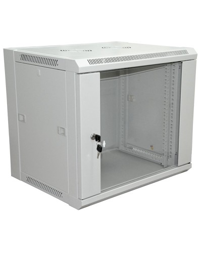 Шкаф телекоммуникационный 19 настенный 12U 600х600х635 мм (ШхГхВ)- передняя дверь стекло, боковые стенки съемные (разобранный) RAL 7035 (04-2222). Шкаф телекоммуникационный 19 настенный 12U. Rexant в Нижнем Новгороде