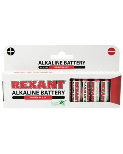 Алкалиновая батарейка AA/LR6 1,5 V 12 шт. REXANT (30-1026). Элемент питания. Rexant в Нижнем Новгороде