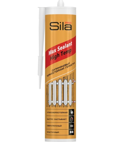 Герметик Sila PRO Max Sealant, High Temp, термостойкий, 280 мл. Герметик силиконовый термостойкий, красный. Sila в Нижнем Новгороде