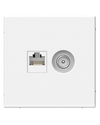 ArtGallery розетка двойная RJ45+TV, кат. 5Е, скрытой установки, механизм, белый (GAL000189). Розетка компьютерная + TV. Systeme Electric в Нижнем Новгороде