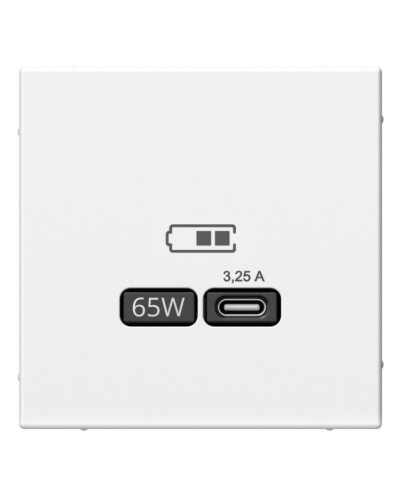 ArtGallery розетка USB тип-С 65Вт высокоскоростной заряд. QC, PD, скрытой установки, механизм, белый (GAL000127). Розетка USB. Systeme Electric в Нижнем Новгороде