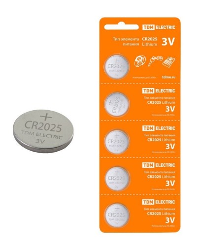CR2025 Lithium 3V BP-5 TDM (SQ1702-0028). Элемент питания. TDM ЕLECTRIC в Нижнем Новгороде