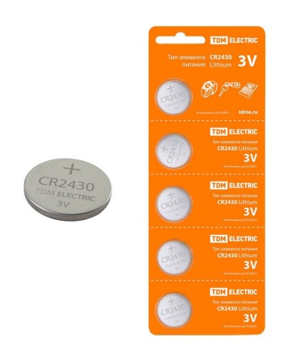 CR2430 Lithium 3V BP-5 TDM (SQ1702-0030). Элемент питания. TDM ЕLECTRIC в Нижнем Новгороде