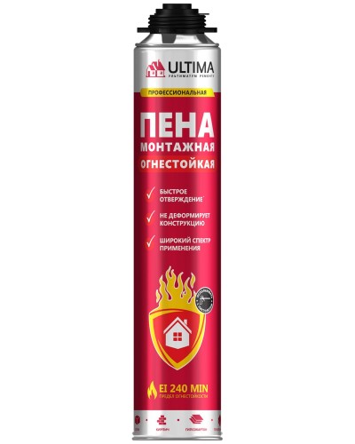 Пена огнестойкая ULTIMA PRO, 750 мл. Пена монтажная профессиональная. ULTIMA в Нижнем Новгороде