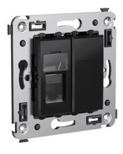 Розетка RJ-45 в стену Avanti одинарная черный квадрат (4402463). Розетка компьютерная. ДКС в Нижнем Новгороде