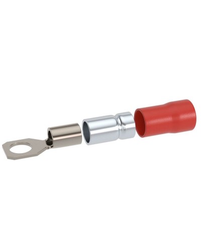 Наконечник НКИ 0,25-1,5 М5 (D5,3мм) с отверстием под винт (100 шт) (2A5P-DS-PVC). Наконечник с отверстием под винт и изолированным фланцем ПВХ, двойная гильза. ДКС в Нижнем Новгороде