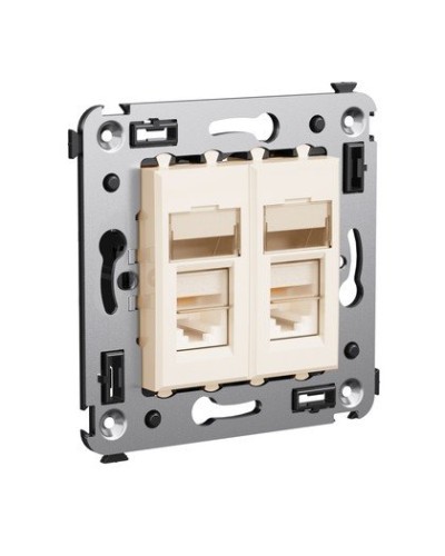 Розетка RJ-45 Avanti в стену двойная экранированная ванильная дымка (4405364). Розетка. ДКС в Нижнем Новгороде