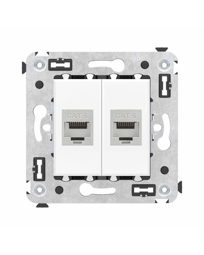 Розетка RJ-45 в стену, кат.6E, Avanti, двойная, белое облако (4400794). Розетка компьютерная модульная. ДКС в Нижнем Новгороде