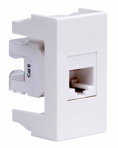 Розетка RJ-45 Viva 1 модуль кат.6A белая (45058). Розетка компьютерная экранированная с одним разъёмом. ДКС в Нижнем Новгороде