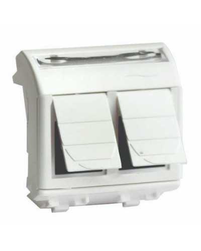 Розетка RJ-45 Brava 2 модуля слоновая кость (75656S): Розетка компьютерная с двумя разъёмами в Нижнем Новгороде