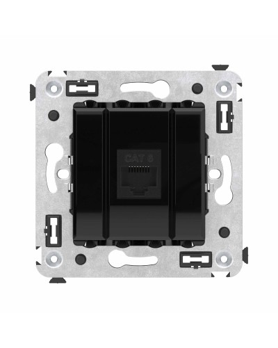Розетка RJ-45 в стену, кат.6E, Avanti, одинарная, черный квадрат (4402693). Розетка компьютерная. ДКС в Нижнем Новгороде