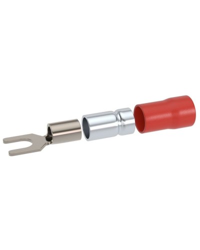 Наконечник вилочный НВИ 0,25-1,5 М3,5 (D3,7мм) (100 шт) (2A135P-DS-PVC). Наконечник вилочный с изолированным фланцем ПВХ, двойная гильза. ДКС в Нижнем Новгороде