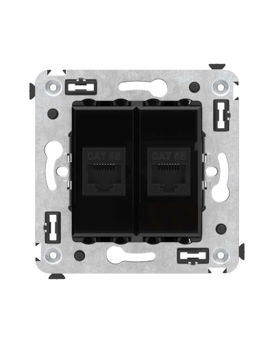 Розетка RJ-45 в стену, кат.5E, Avanti, двойная, черный квадрат (4402664). Розетка компьютерная. ДКС в Нижнем Новгороде