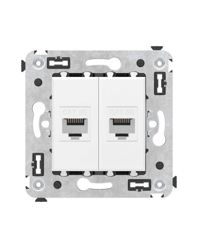 Розетка RJ-45 в стену, кат.5E, Avanti, двойная, белое облако (4400664). Розетка компьютерная. ДКС в Нижнем Новгороде
