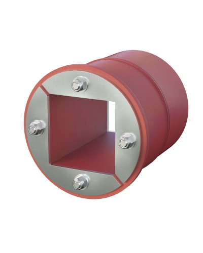 Проходка круглая, нержавеющая, D125х70 мм с проемом 80х80 мм (DXF3124): Проходка круглая, нержавеющая, с проёмом в Нижнем Новгороде