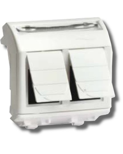 Розетка RJ-45 Brava 2 модуля белая (76459B): Розетка компьютерная с двумя разъёмами в Нижнем Новгороде