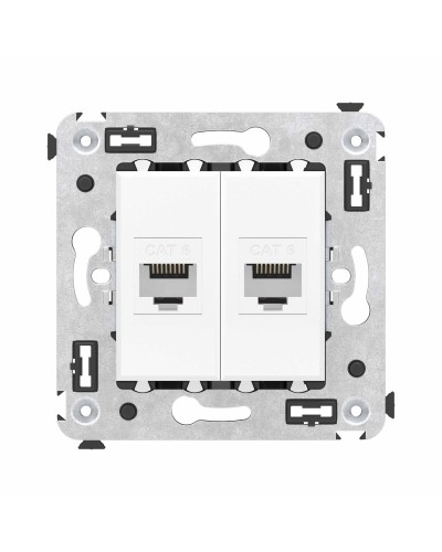 Розетка RJ-45 в стену, кат.6E, Avanti, двойная, белое облако (4400694). Розетка компьютерная. ДКС в Нижнем Новгороде