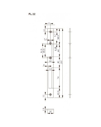 FL22. Запорная планка короткая. dormakaba в Нижнем Новгороде