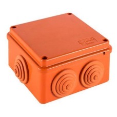 Коробка JBS100 100х100х55, 6 вых., 8P, (0,15-2,5мм²) (43407HF): Коробка монтажная, огнестойкая, без галогена