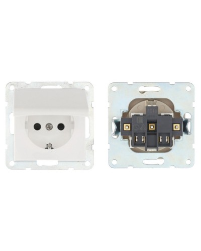 Розетка с з/к, шторками и крышкой, белый LK80 (843404-1). Розетка. Экопласт в Нижнем Новгороде