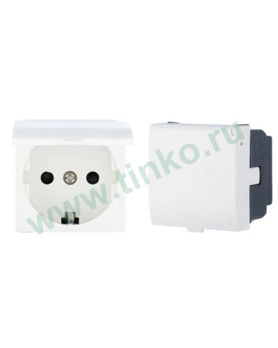 Розетка с з/к, шторками и крышкой, белая LK45, (851504): Розетка в Нижнем Новгороде
