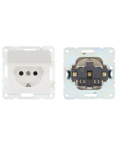 Розетка с з/к, шторками и крышкой, белый LK60 (863404-1). Розетка. Экопласт в Нижнем Новгороде