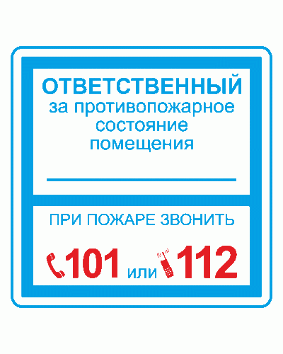 Плёнка (В 02) ответственный за противопожарное состояние (200х200). Пленка. Прочие российские в Нижнем Новгороде