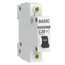 Автоматический выключатель 1P 20А (C) 4,5кА ВА 47-29 Basic (mcb4729-1-20C). Автоматический выключатель. EKF