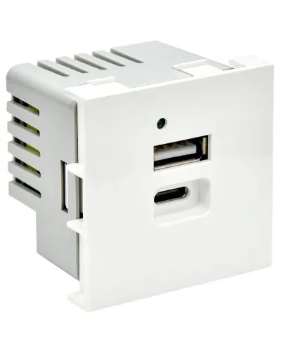 Розетка USB A+C 4,2А PRIMER РКЮ-25-40-П белый IEK (PR-KK40D-RU-0-2-AC-K01). Розетка USB. IEK в Нижнем Новгороде