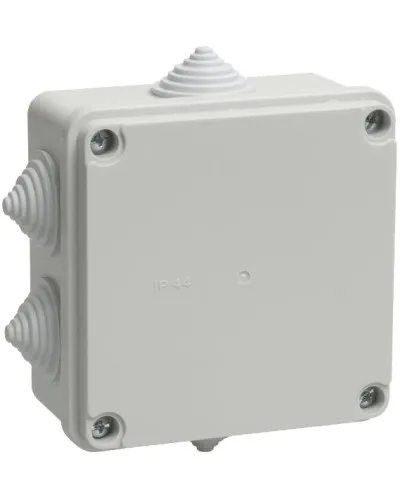 Коробка распаячная КМ41234 100х100х50 открытой проводки IP55 6 гермовводов серая (UKO11-100-100-050-K41-55). Коробка распаячная безгалогенная (HF). IEK в Нижнем Новгороде