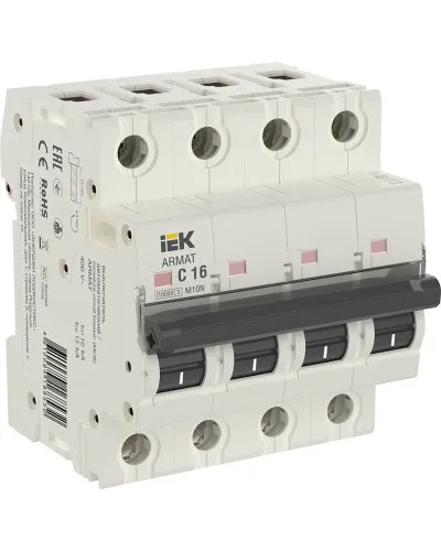 M10N 4P C 16А 10кА ARMAT (AR-M10N-4-C016). Автоматический выключатель. IEK в Нижнем Новгороде
