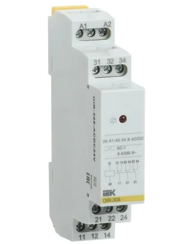 Реле промежуточное модульное OIR 3 контакта 8А 24В AC/DC (OIR-308-ACDC24V). Реле промежуточное модульное. IEK в Нижнем Новгороде