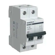 GENERICA ВА47-29М 2P C 16А 4,5кА (MVA21-2-016-C-G). Автоматический выключатель. IEK